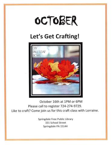 October Craft Class