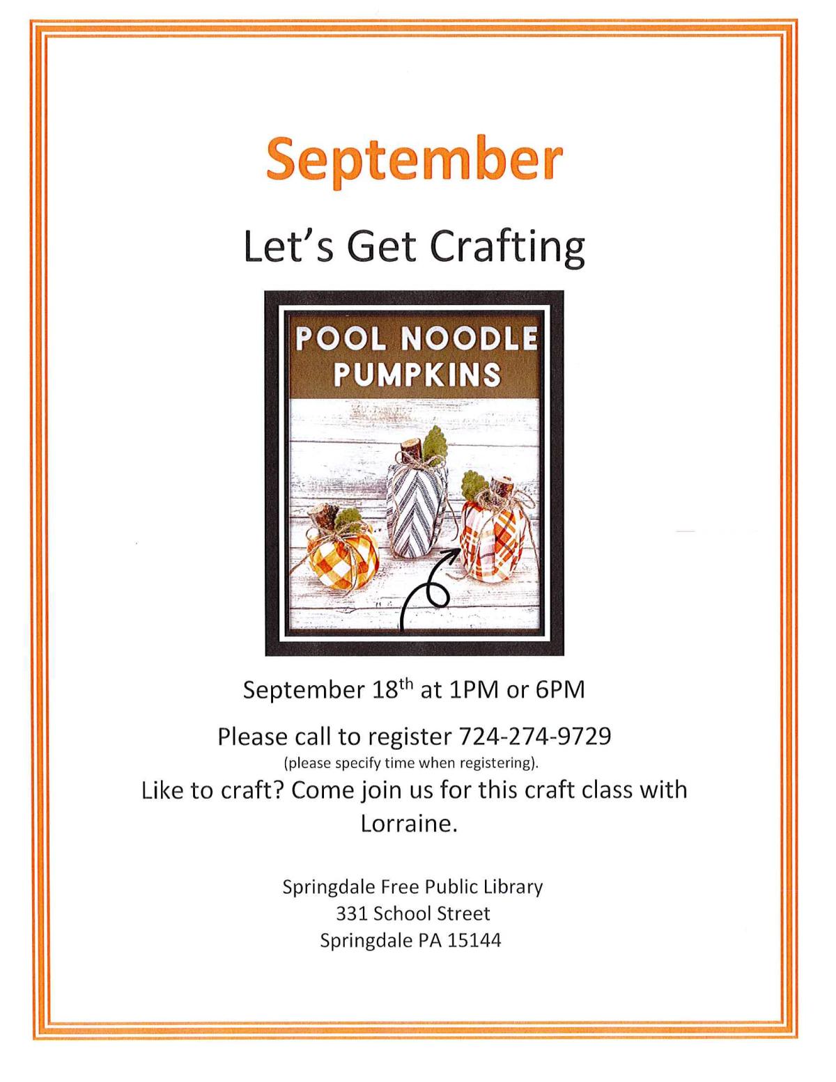 September's Craft Class